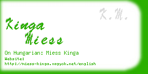 kinga miess business card